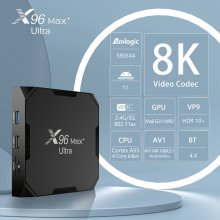 X96 MAX Plus Ultra IPTV BOX France Arabic French 8K Android 11.0 Amlogic S905X4 AV1 Dual Wifi BT 4.X X96Max Plus Smart ip tv box With 1 Year Code IPTV Subscription