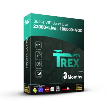 3 Months 4K Trex server IPTV for windows m3u VLC Android xtream code iptv smarters pro