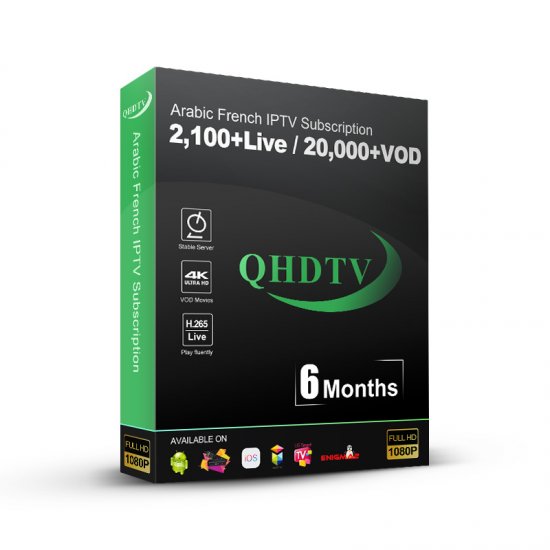 6 Months QHDTV IPTV France Belgium Germany Arabic IPTV Code Support Android APK X96M Leadcool Box M3u Smart Iptv Code