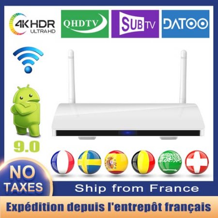 Leadcool R6 IPTV Box France android 9.0 tv box Amlogic S905W support 2.4G Wifi 1G 8G 2G 16G media player 4K Smart tv box Leaddcool R6 1 Year Code IPTV Subscription Smart IPTV Set top Box